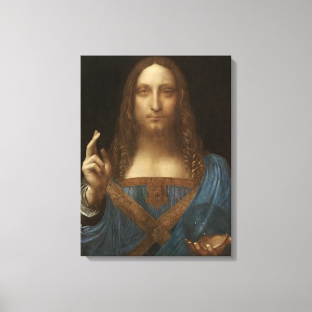 Salvator Mundi (by Leonardo da Vinci) Canvas Print (Front)