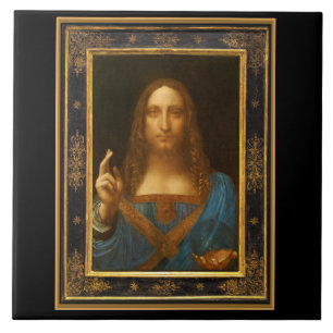 Salvator Mundi by Leonardo da Vinci circa 1500 Ceramic Tile