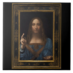 Salvator Mundi by Leonardo da Vinci circa 1500 Tile
