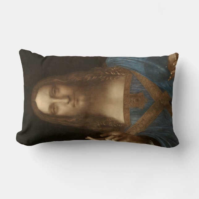 Salvator Mundi (by Leonardo da Vinci) Lumbar Pillow (Front)