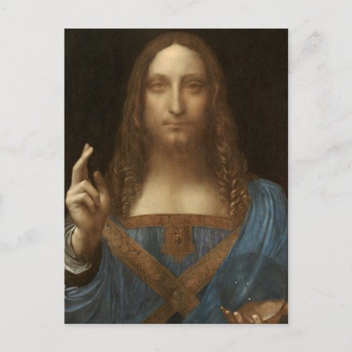Salvator Mundi by Leonardo da Vinci _ Postcard