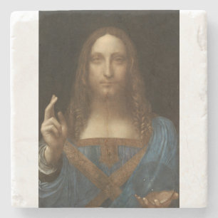 Salvator Mundi by Leonardo da Vinci Stone Coaster