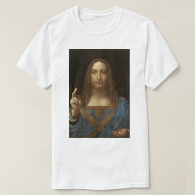 Salvator Mundi by Leonardo da Vinci T-Shirt (Design Front)