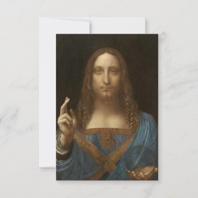 Salvator Mundi by Leonardo da Vinci Thank You Card (Front)