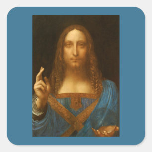 SALVATOR MUNDI FINE ART PRINT SQUARE STICKER