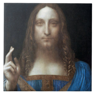 Salvator Mundi, Jesus Christ, Leonardo da Vinci Ceramic Tile