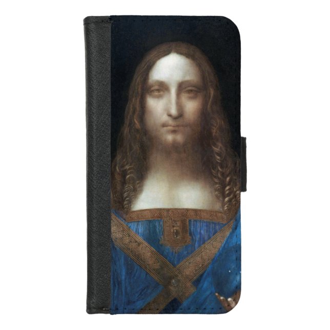 Salvator Mundi, Jesus Christ, Leonardo da Vinci iPhone Wallet Case (Front)