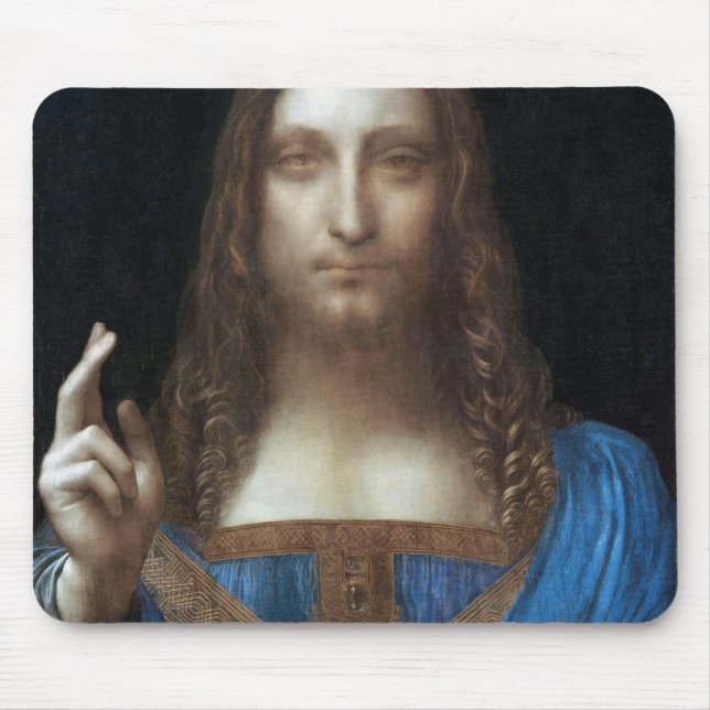 Salvator Mundi, Jesus Christ, Leonardo da Vinci Mouse Pad (Front)