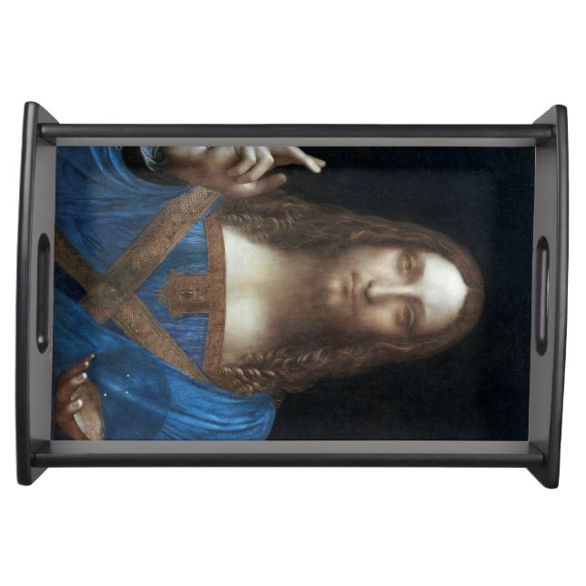 Salvator Mundi, Jesus Christ, Leonardo da Vinci Serving Tray (Front)