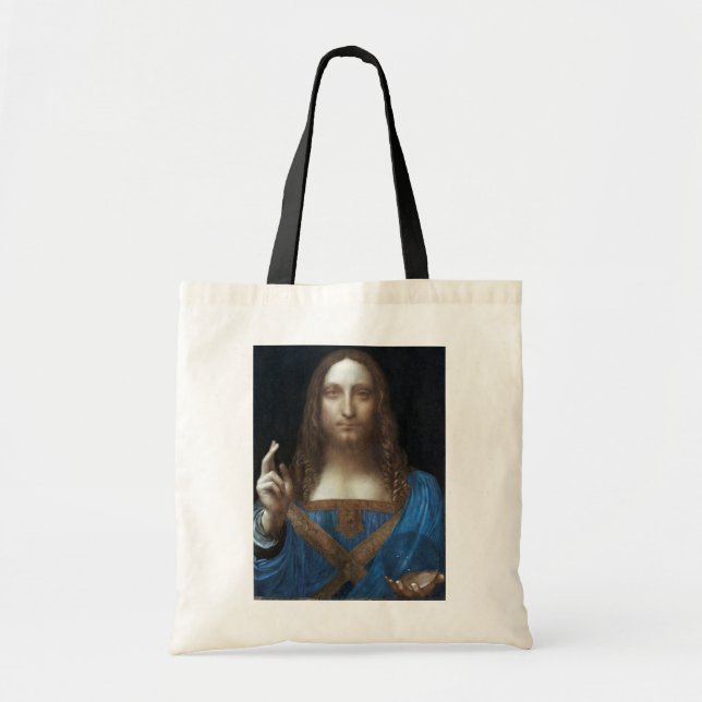 Salvator Mundi, Jesus Christ, Leonardo da Vinci Tote Bag (Front)