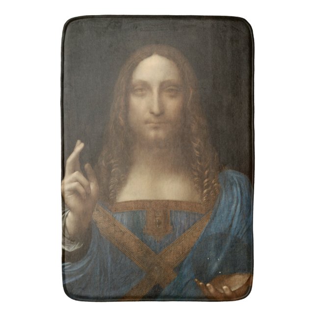 Salvator Mundi (Savior of the World) (da Vinci) Bath Mat (Front Vertical)