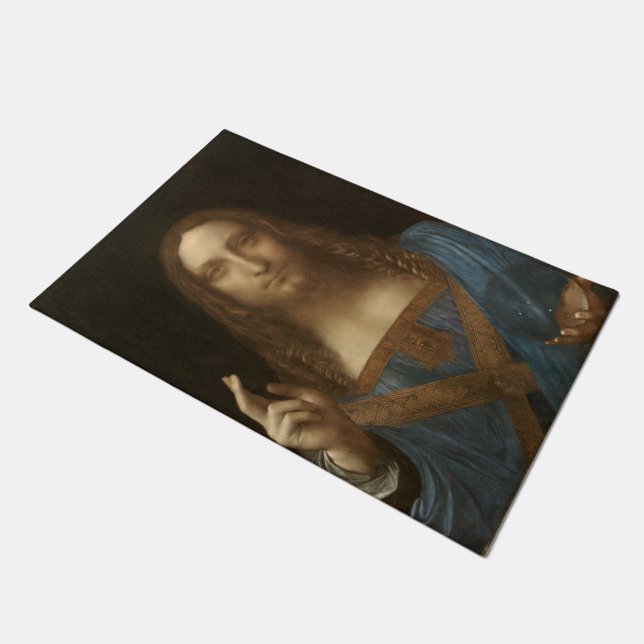 Salvator Mundi (Savior of the World) (da Vinci) Doormat (Angled)
