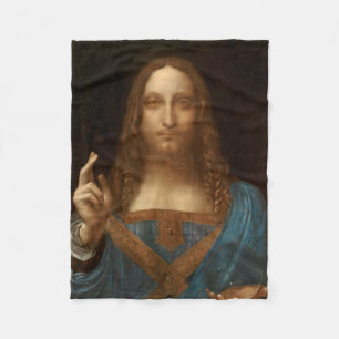 Salvator Mundi (Savior of the World) (da Vinci) Fleece Blanket