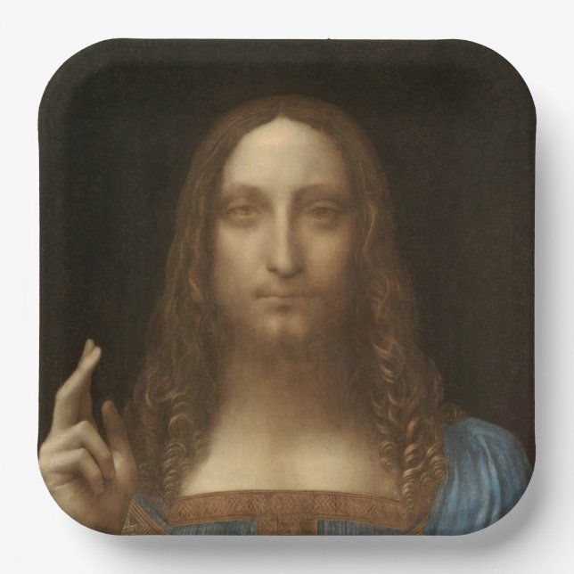 Salvator Mundi (Savior of the World) (da Vinci) Paper Plates (Front)