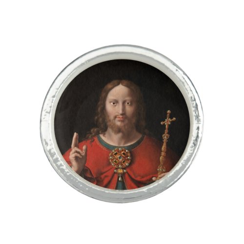 Salvator Mundi with Jeweled Staff and Crown Ring