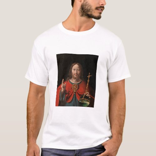 Salvator Mundi with Jeweled Staff and Orb T_Shirt