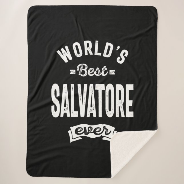 Salvatore Personalized Name Birthday Sherpa Blanket (Front)