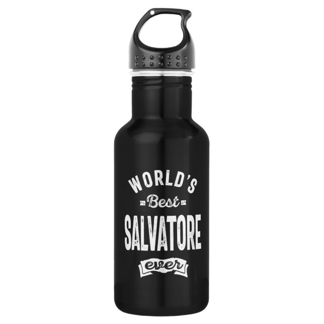 Salvatore Personalized Name Birthday Stainless Steel Water Bottle (Front)