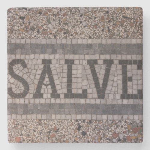 SALVE Latin Mosaic on Marble Coaster