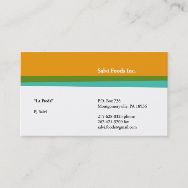 Salvi Foods Business Cards (Front)