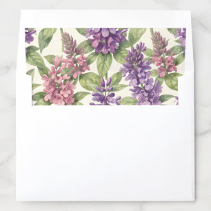 Salvia flowers seamless pattern envelope liner