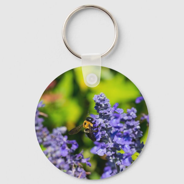 Salvia With Bumblebee Keychain (Front)