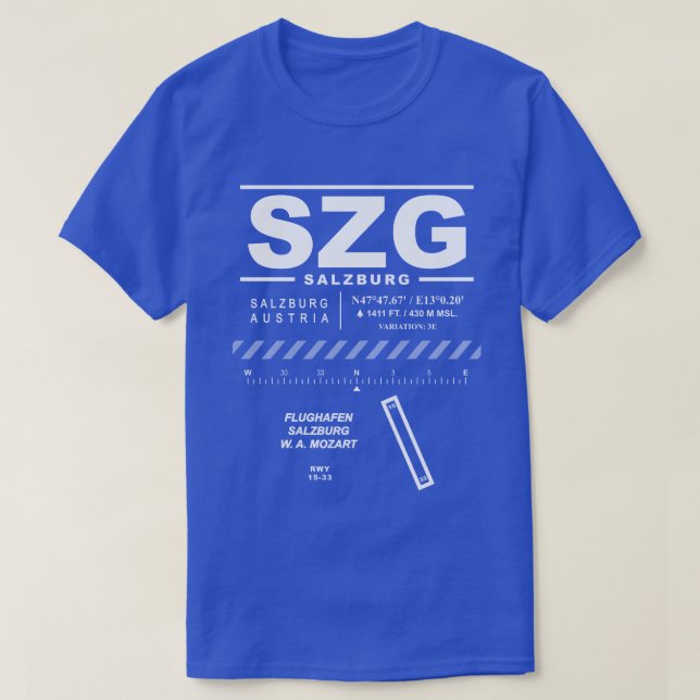 Salzburg Airport W. A. Mozart SZG T-Shirt (Design Front)