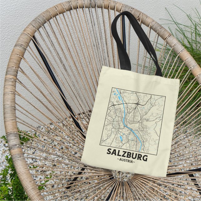 Salzburg, Austria City Map Tote Bag (Creator Uploaded)