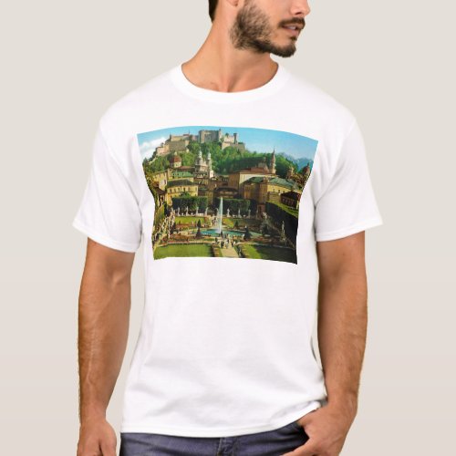Salzburg Austria gardens and castle T_Shirt