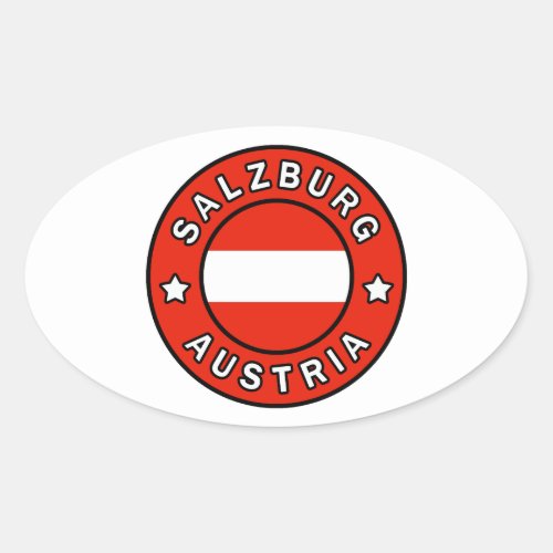 Salzburg Austria Oval Sticker