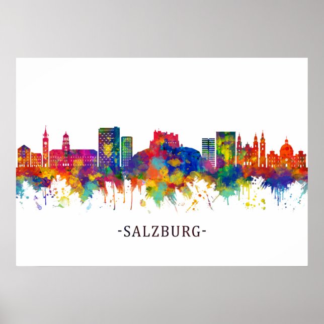 Salzburg Austria Skyline Poster (Front)