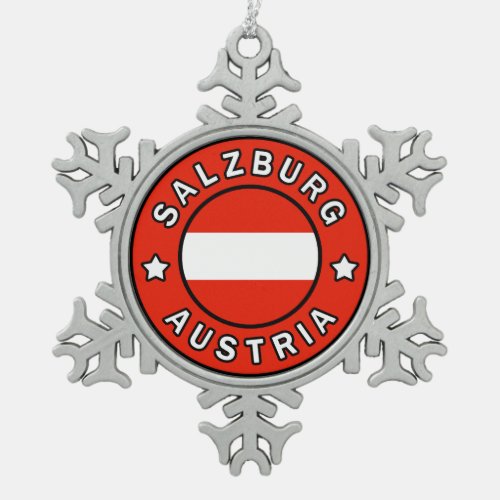 Salzburg Austria Snowflake Pewter Christmas Ornament