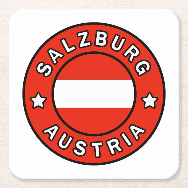 Salzburg Austria Square Paper Coaster (Front)