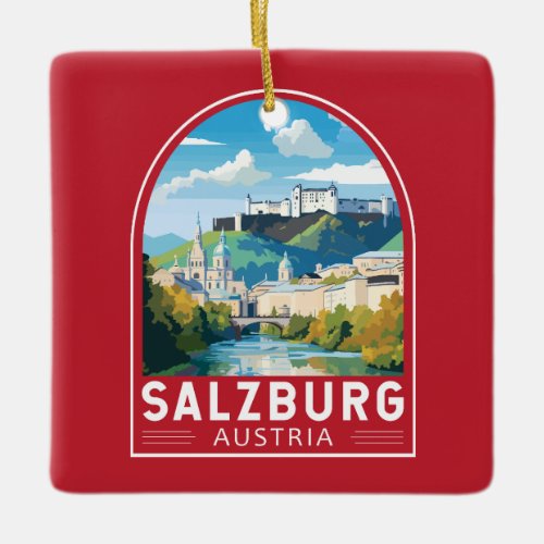 Salzburg Austria Travel Art Vintage Ceramic Ornament