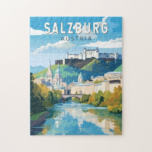 Salzburg Austria Travel Art Vintage Jigsaw Puzzle