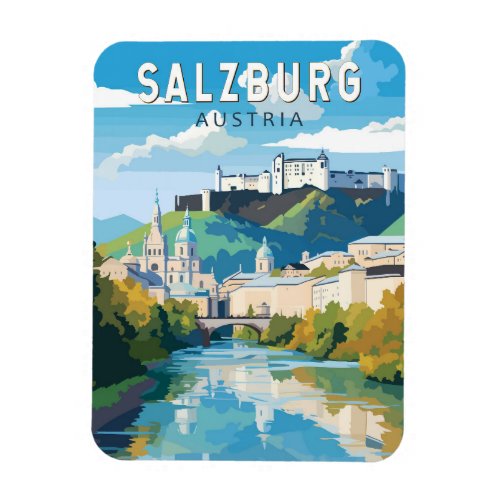 Salzburg Austria Travel Art Vintage Magnet