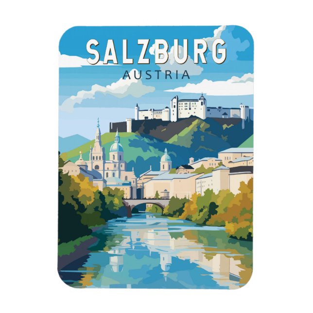 Salzburg Austria Travel Art Vintage Magnet (Vertical)