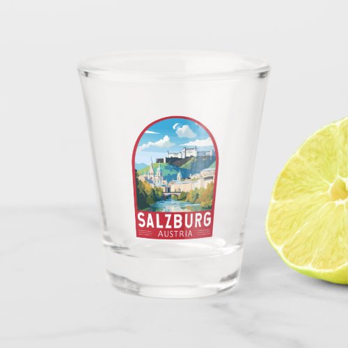 Salzburg Austria Travel Art Vintage Shot Glass