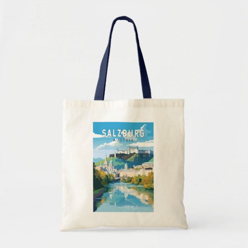 Salzburg Austria Travel Art Vintage Tote Bag