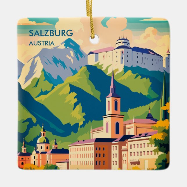 Salzburg Austria Travel Ceramic Ornament (Front)