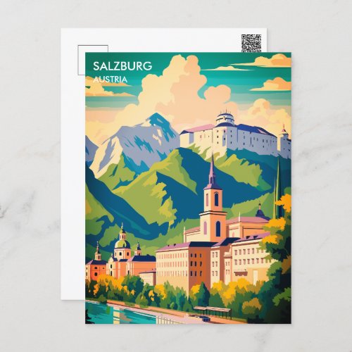 Salzburg Austria Travel Postcard