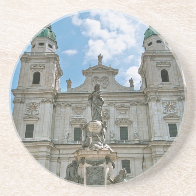 Salzburg Cathedral Sandstone Coaster (Front)