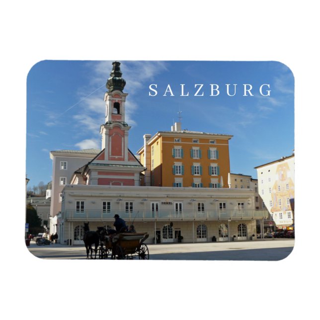 Salzburg church view fridge magnet (Horizontal)