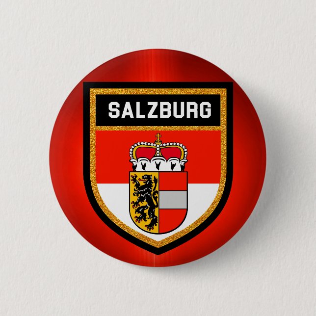Salzburg Flag Pinback Button (Front)