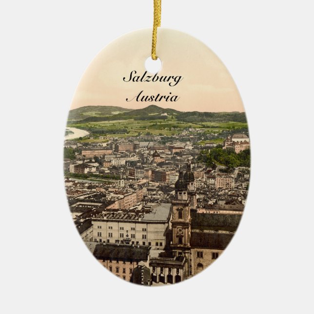 Salzburg from Maria Plain, Austria Ceramic Ornament (Front)