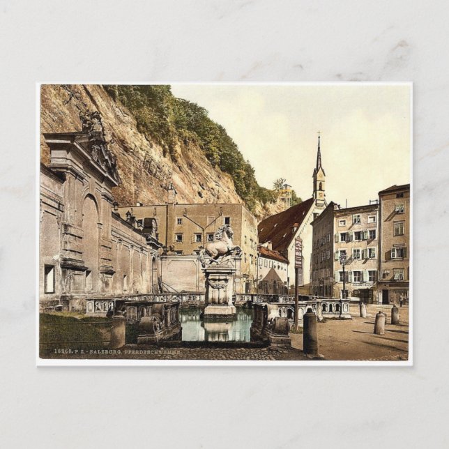 Salzburg, Horse Pool, Austro-Hungary rare Photochr Postcard (Front)