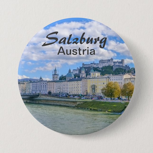 Salzburg in Austria Souvenir Photo  Button (Front)