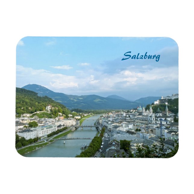 Painterly Salzburg Austria City View Travel Magnet