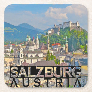 Salzburg Square Paper Coaster