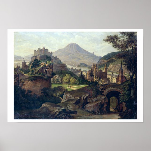 Salzburg with the Hohensalzburg Fortress Poster (Front)